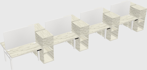Shared electric desk + cabinet