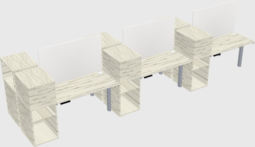 Shared electric desk + cabinet