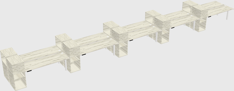 Shared electric desk + cabinet