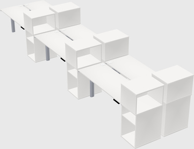 Shared electric desk + cabinet