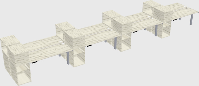Shared electric desk + cabinet