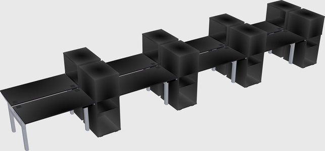 Shared electric desk + cabinet