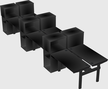 Shared electric desk + cabinet