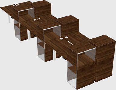 Shared electric desk + cabinet