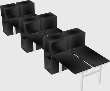 Shared electric desk + cabinet