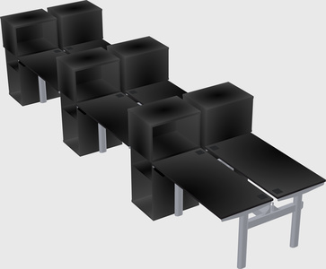 Shared electric desk + cabinet