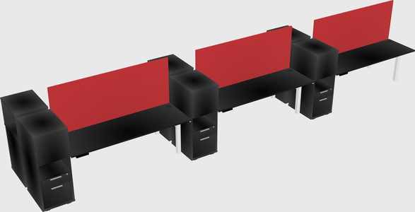 Shared electric desk + cabinet