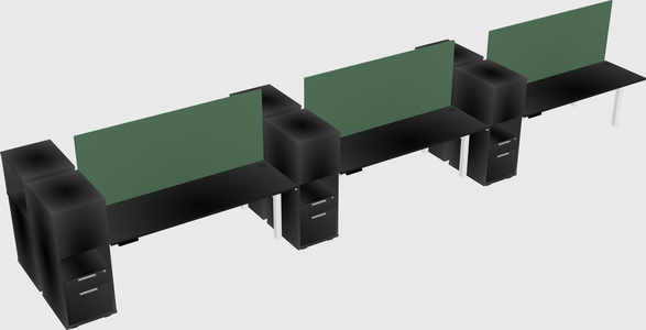 Shared electric desk + cabinet