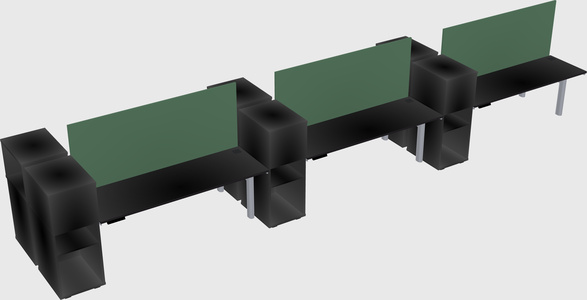 Shared electric desk + cabinet