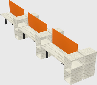 Shared electric desk + cabinet