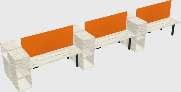 Shared electric desk + cabinet