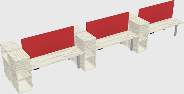 Shared electric desk + cabinet