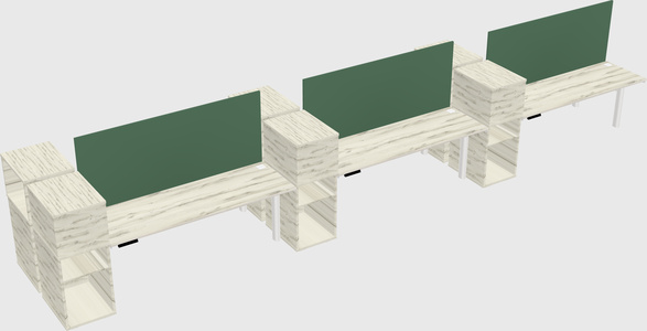 Shared electric desk + cabinet