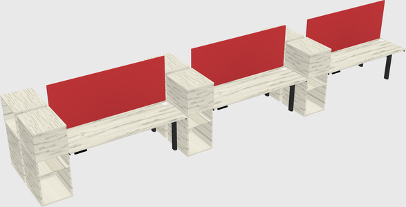 Shared electric desk + cabinet