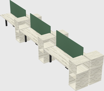 Shared electric desk + cabinet