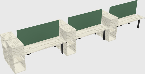 Shared electric desk + cabinet