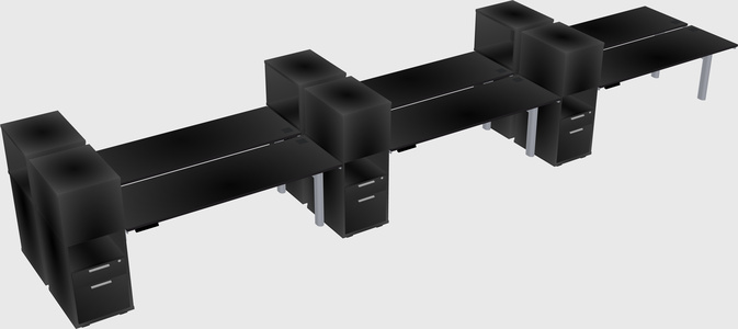 Shared electric desk + cabinet