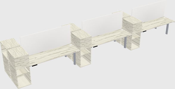 Shared electric desk + cabinet