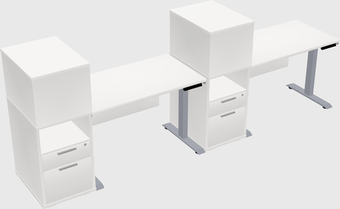 Single motor electric desk w/cabinet
