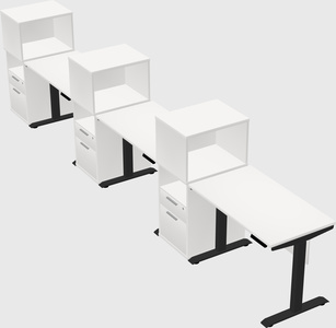 Single motor electric desk w/cabinet