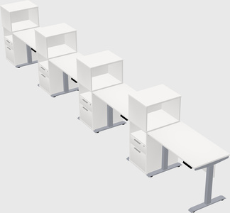 Single motor electric desk w/cabinet