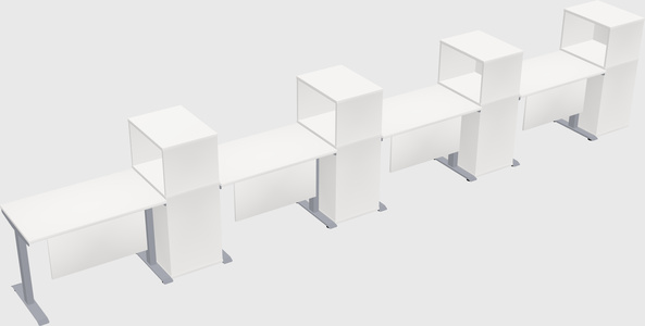 Single motor electric desk w/cabinet