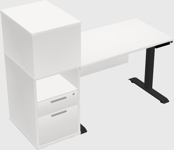 Single motor electric desk w/cabinet