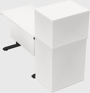Single motor electric desk w/cabinet