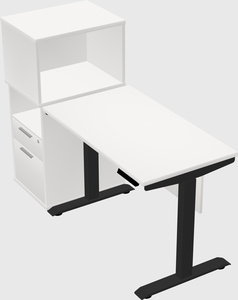 Single motor electric desk w/cabinet