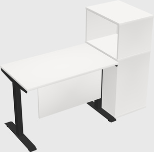 Single motor electric desk w/cabinet