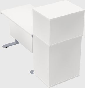 Single motor electric desk w/cabinet