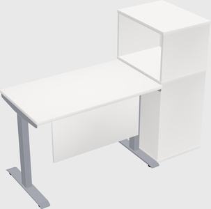 Single motor electric desk w/cabinet