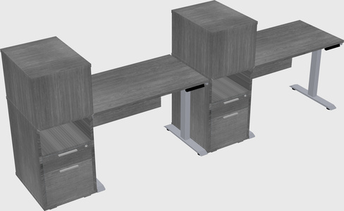 Single motor electric desk w/cabinet