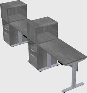 Single motor electric desk w/cabinet