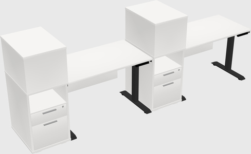 Single motor electric desk w/cabinet