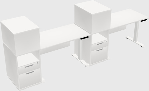 Single motor electric desk w/cabinet