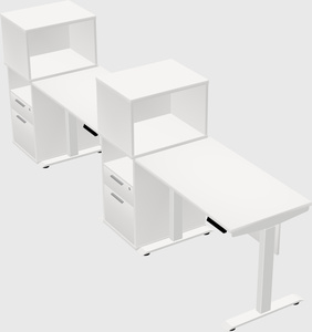 Single motor electric desk w/cabinet