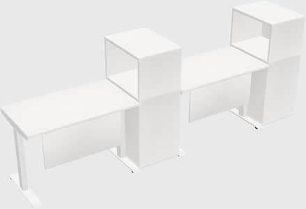 Single motor electric desk w/cabinet