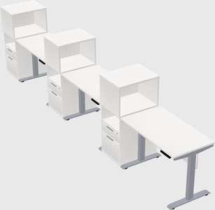 Single motor electric desk w/cabinet
