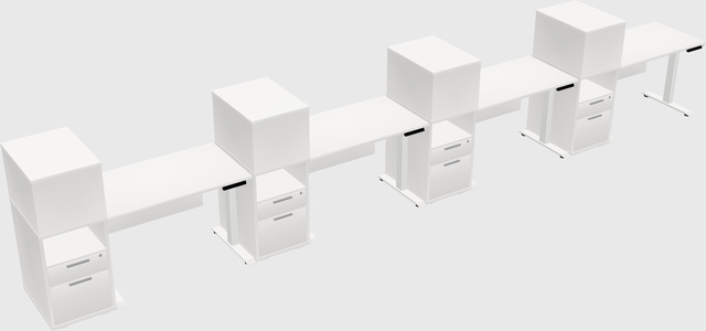 Single motor electric desk w/cabinet