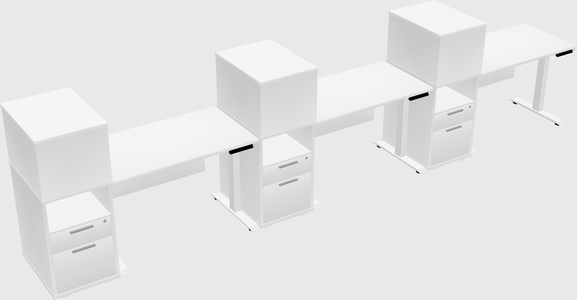 Single motor electric desk w/cabinet