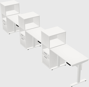 Single motor electric desk w/cabinet