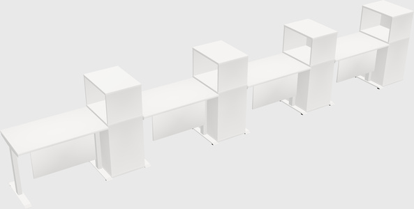 Single motor electric desk w/cabinet
