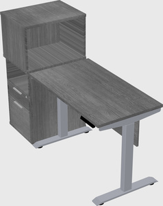 Single motor electric desk w/cabinet
