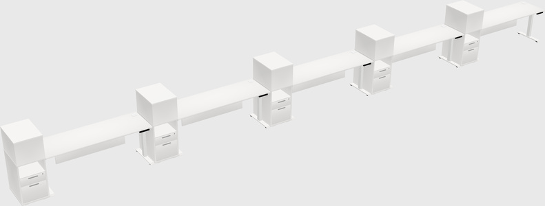 Single motor electric desk w/cabinet