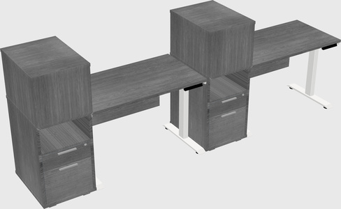Single Motor Electric Desk W/cabinet