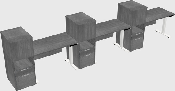 Single Motor Electric Desk W/cabinet