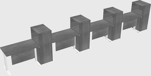 Single motor electric desk w/cabinet