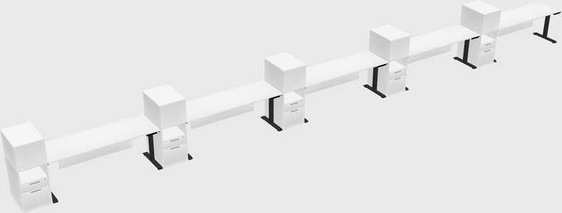 Single motor electric desk w/cabinet