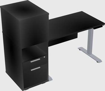 Single motor electric desk w/cabinet